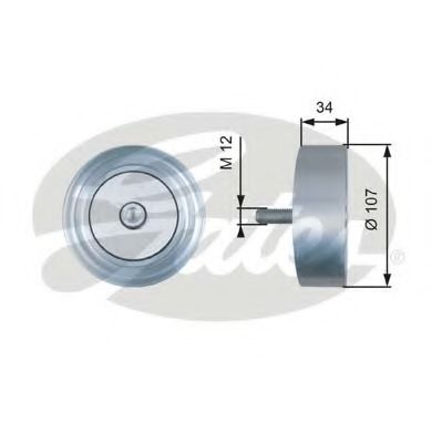 T36515 GATES Deflection/Guide Pulley, v-ribbed belt