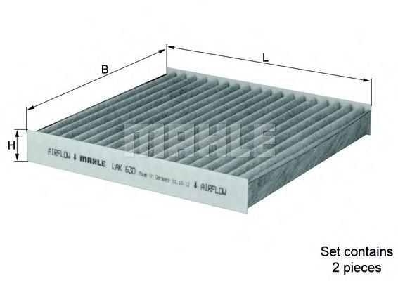 LAK 630/S KNECHT Heating / Ventilation Filter, interior air