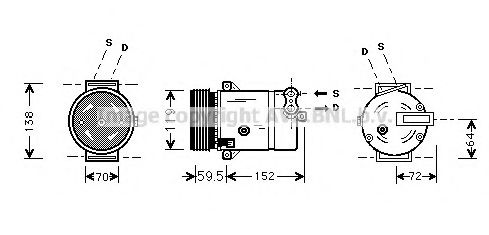 OLK318 PRASCO Compressor, air conditioning