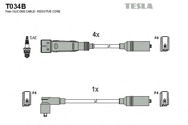 T034B TESLA Ignition Cable Kit