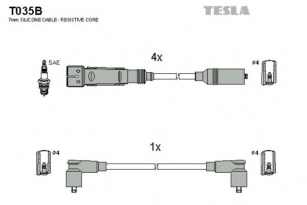 T035B TESLA Ignition Cable Kit