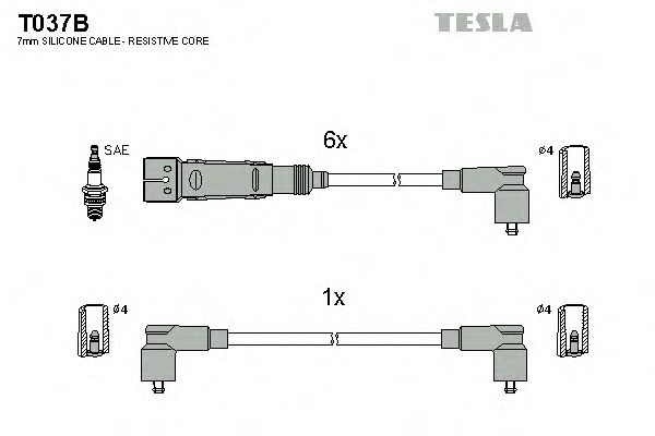 T037B TESLA Ignition Cable Kit