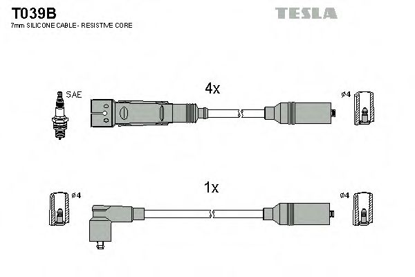 T039B TESLA Ignition Cable Kit
