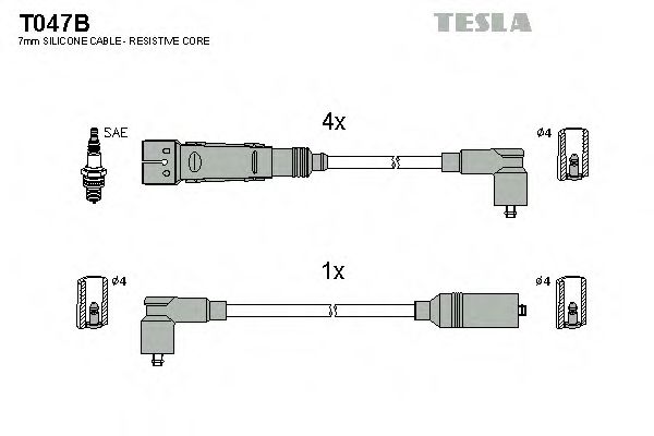 T047B TESLA Ignition Cable Kit