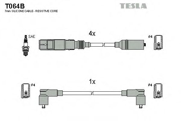 T064B TESLA Ignition Cable Kit