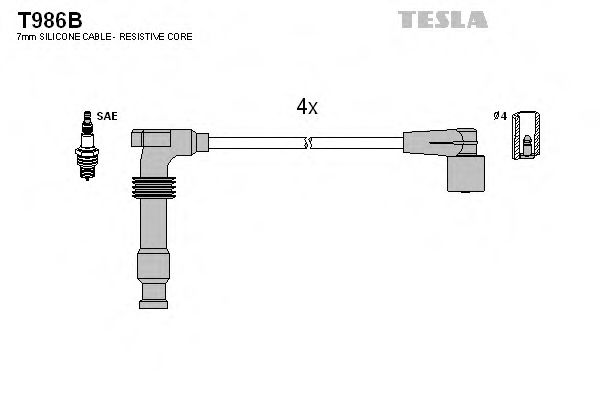 T986B TESLA Ignition Cable Kit
