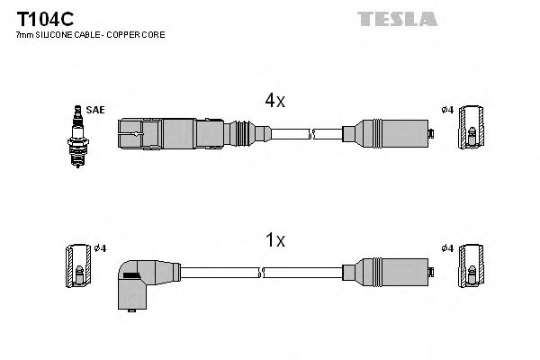 T104C TESLA Ignition Cable Kit