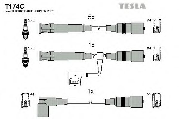 T174C TESLA Ignition Cable Kit