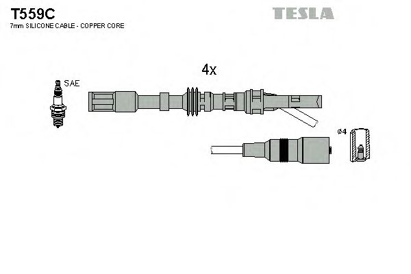T559C TESLA Комплект проводов зажигания