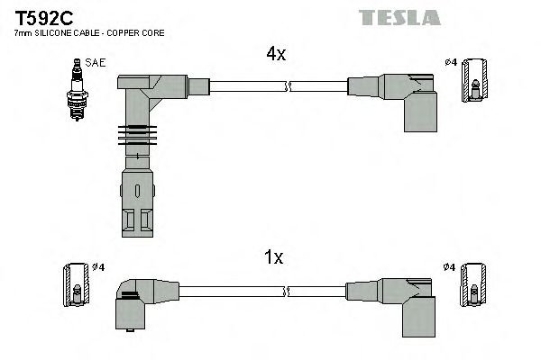 T592C TESLA Ignition Cable Kit