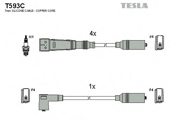 T593C TESLA Ignition Cable Kit