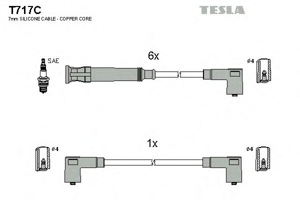 T717C TESLA Ignition Cable Kit