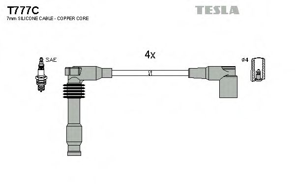 T777C TESLA Комплект проводов зажигания