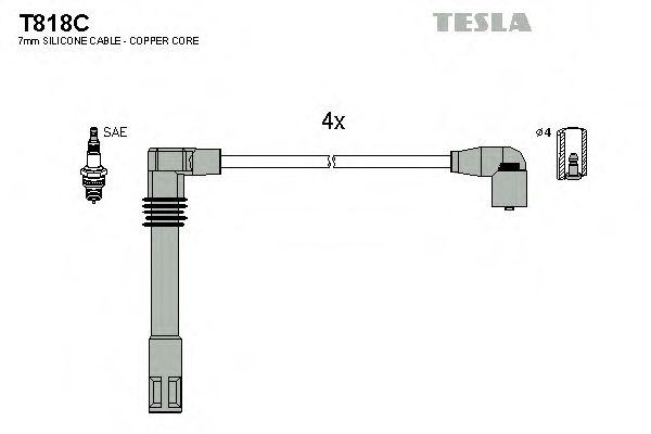 T818C TESLA Ignition Cable Kit