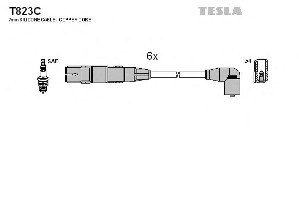 T823C TESLA Комплект проводов зажигания