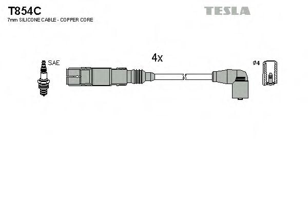 T854C TESLA Комплект проводов зажигания