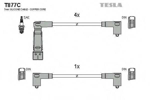 T877C TESLA Ignition Cable Kit