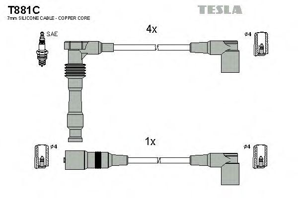 T881C TESLA Ignition Cable Kit