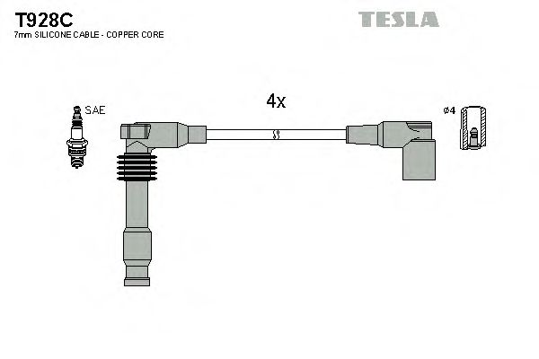 T928C TESLA Ignition Cable Kit