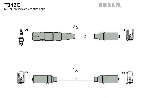 T942C TESLA Ignition Cable Kit