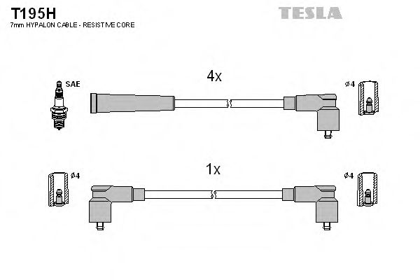 T195H TESLA Ignition Cable Kit