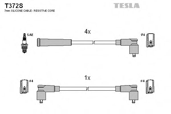 T372S TESLA Ignition Cable Kit