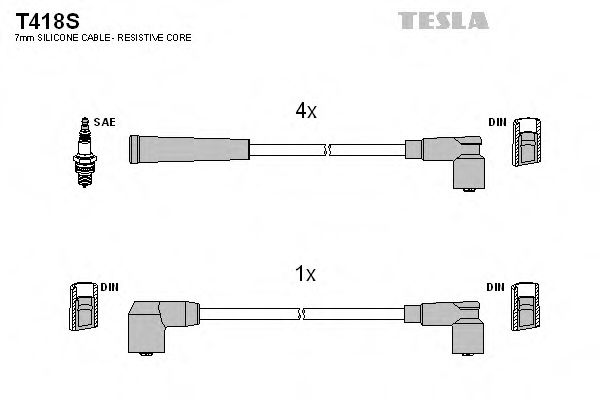 T418S TESLA Ignition Cable Kit