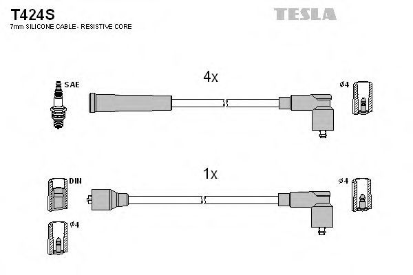 T424S TESLA Ignition Cable Kit