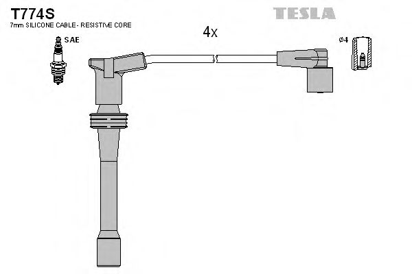 T774S TESLA Ignition Cable Kit