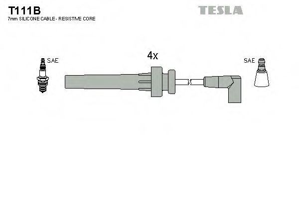 T111B TESLA Комплект проводов зажигания