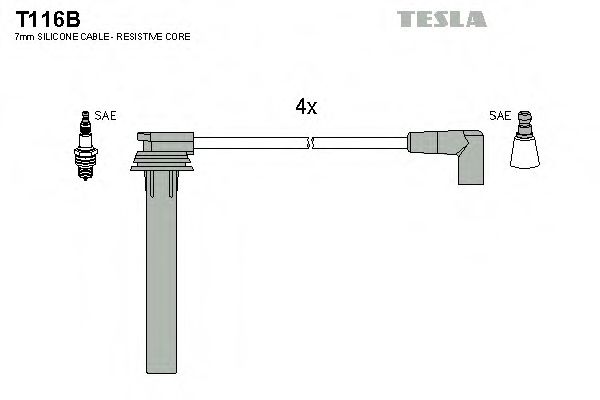 T116B TESLA Комплект проводов зажигания