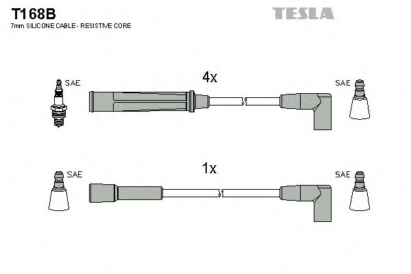 T168B TESLA Комплект проводов зажигания
