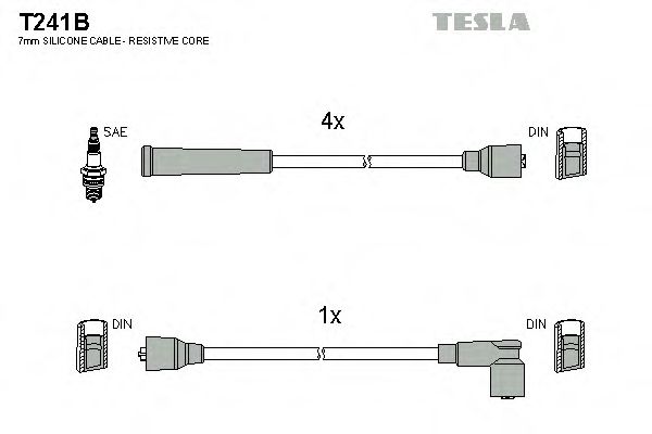 T241B TESLA Комплект проводов зажигания