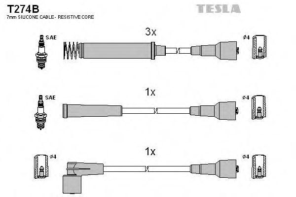 T274B TESLA Ignition Cable Kit