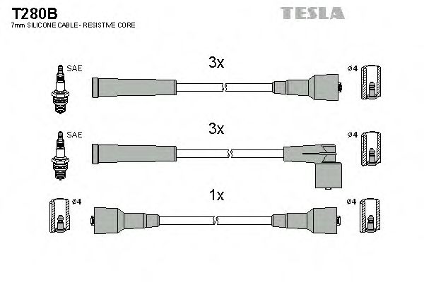 T280B TESLA Ignition Cable Kit