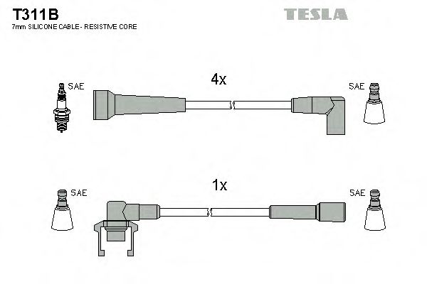 T311B TESLA Комплект проводов зажигания