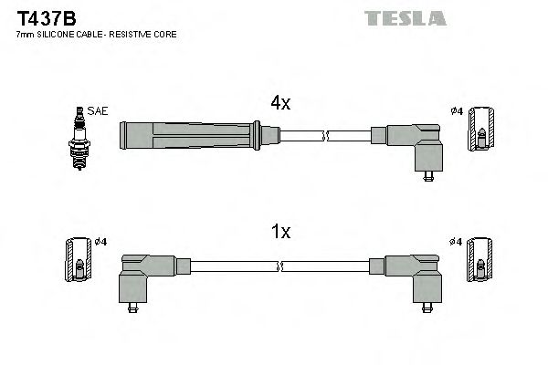 T437B TESLA Ignition Cable Kit
