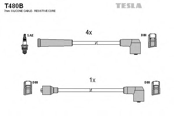 T480B TESLA Ignition Cable Kit