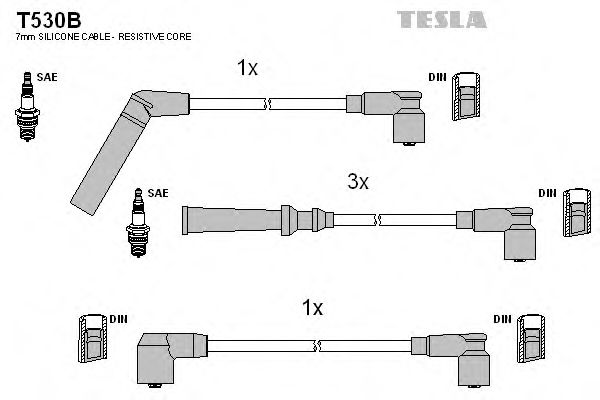 T530B TESLA Комплект проводов зажигания
