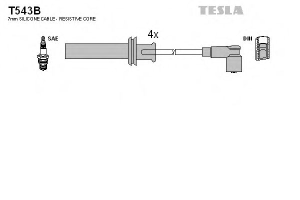 T543B TESLA Комплект проводов зажигания