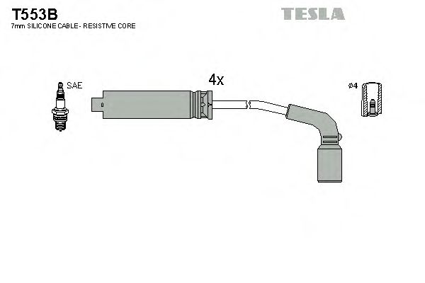 T553B TESLA Комплект проводов зажигания