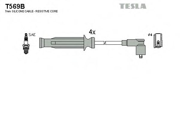 T569B TESLA Комплект проводов зажигания