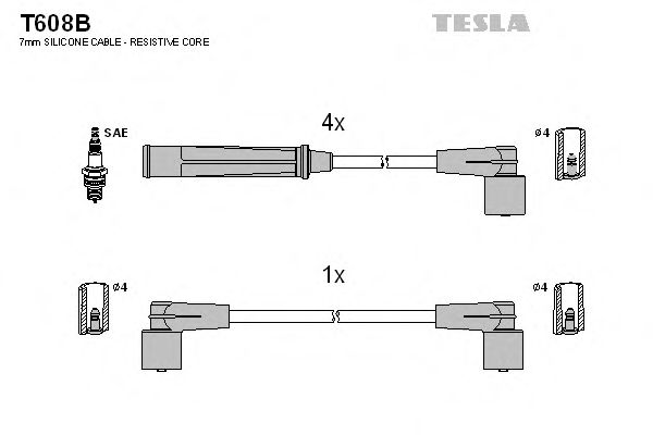 T608B TESLA Ignition Cable Kit