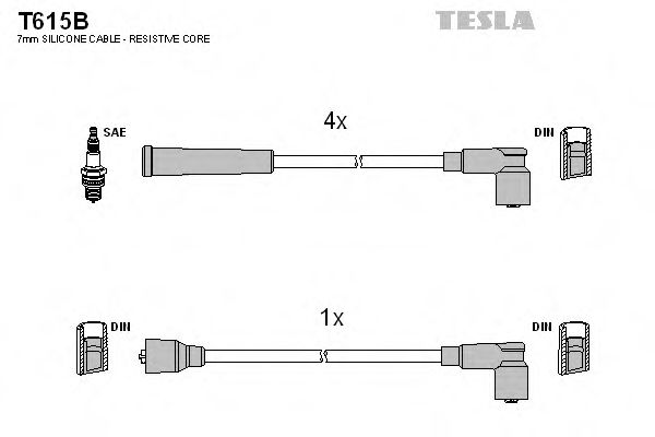 T615B TESLA Ignition Cable Kit