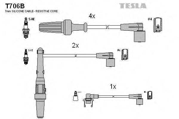 T706B TESLA Ignition Cable Kit