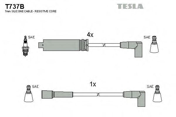 T737B TESLA Ignition Cable Kit