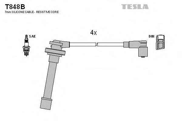 T848B TESLA Ignition Cable Kit
