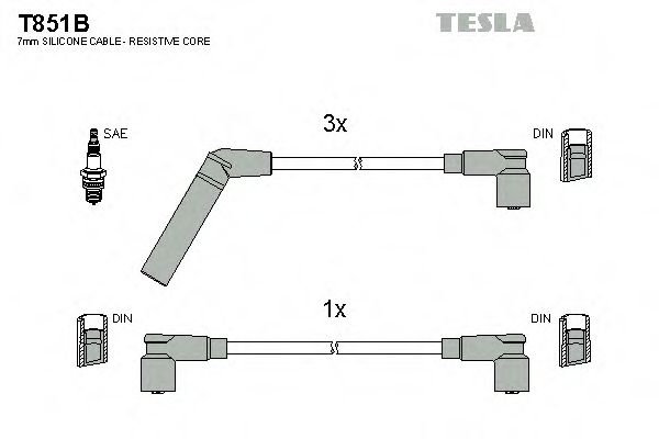 T851B TESLA Ignition Cable Kit
