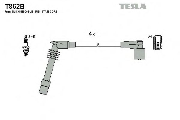 T862B TESLA Ignition Cable Kit