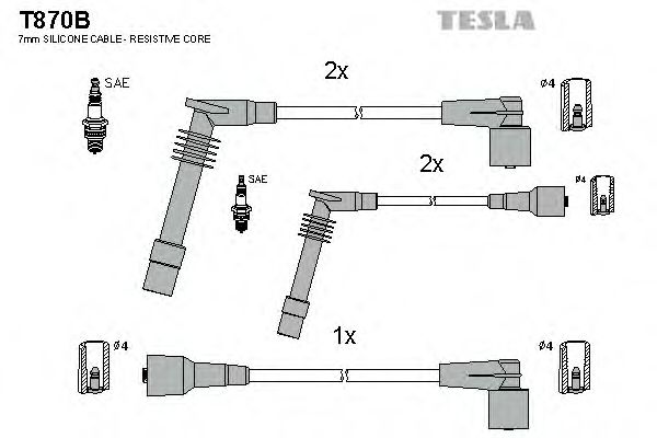 T870B TESLA Ignition Cable Kit
